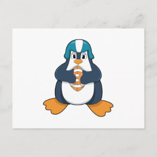 Cartão Postal Pinguim no Futebol