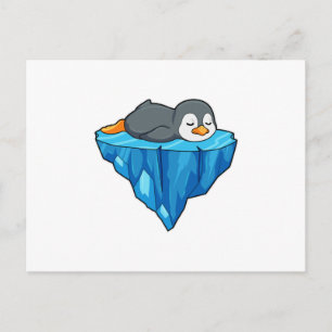 Cartão Postal Pinguim no gelo