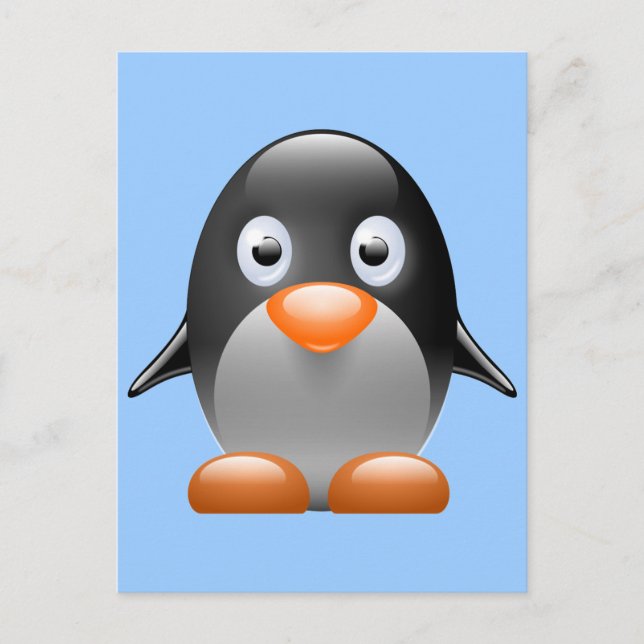 Cartão Postal Pinguim Pequeno e Bonito (Frente)
