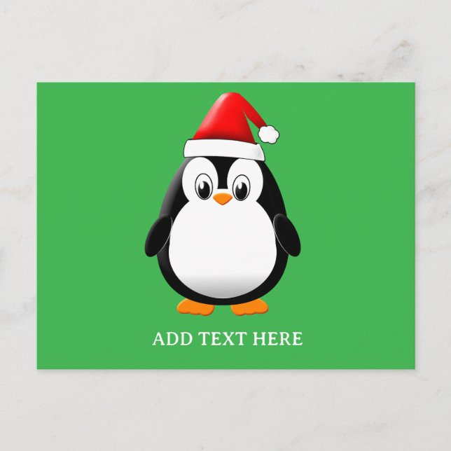 Cartão Postal Pinguim-Pinguim-Pinguim Personalizado Natal (Frente)