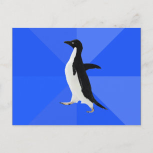 Cartão Postal Pinguim socialmente confortável ("Personalizar" p