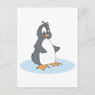 Cartão Postal pinguim solitário