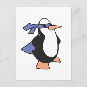 Cartão Postal pinguim super-herói