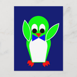 Cartão Postal Pinguim - Verde
