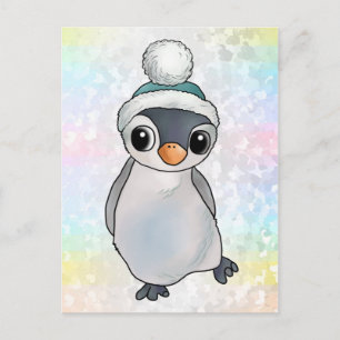 Cartão Postal Pinguin mit Mütze