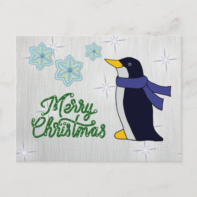 Cartão Postal Pinguin mit Schal (Frente)