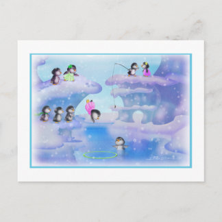 Cartão Postal Pinguins