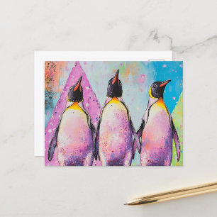 Cartão Postal Pinguins