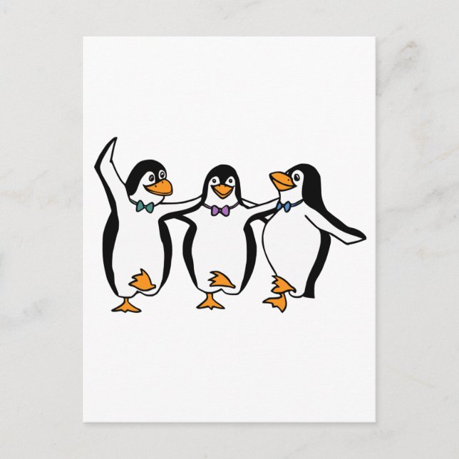 Cartão Postal Pinguins Dançantes (Frente)
