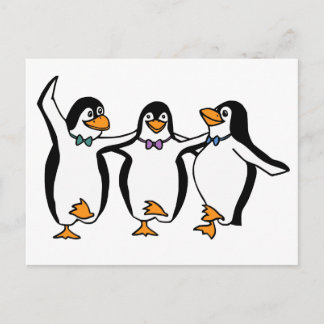 Cartão Postal Pinguins Dançantes