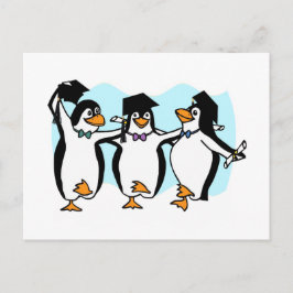 Cartão Postal Pinguins de Desenho Animado se Graduando