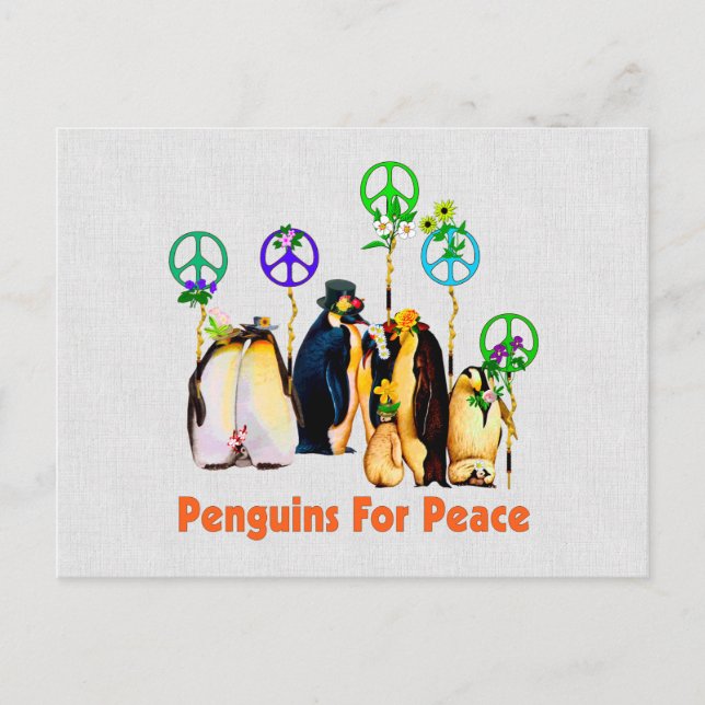 Cartão Postal Pinguins de Paz (Frente)