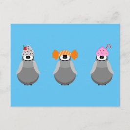 Cartão Postal Pinguins doces