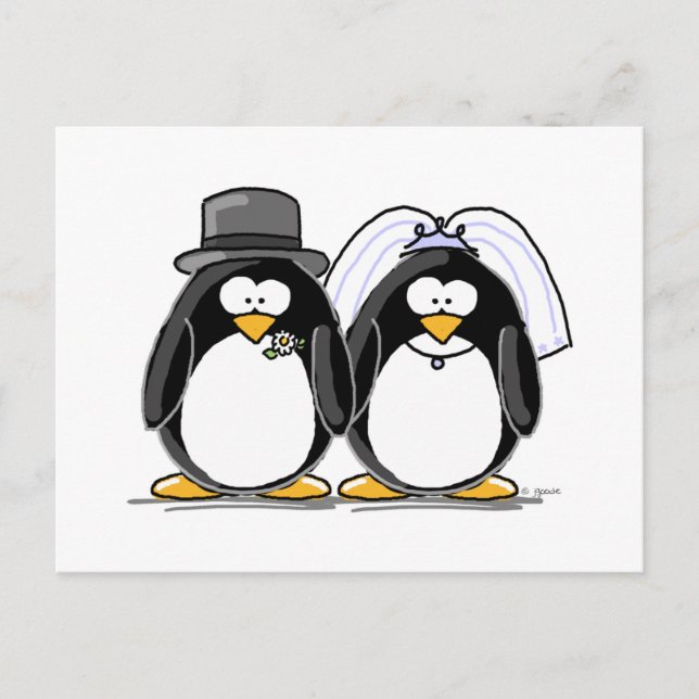Cartão Postal Pinguins dos noivos (Frente)