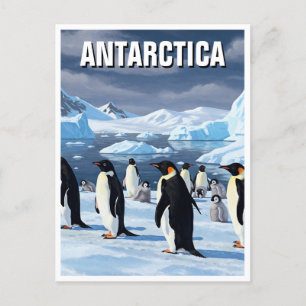 Cartão Postal Pinguins na Antártica Viagem