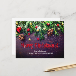 Cartão Postal Pinhas de Natal Cumprimento Fofo