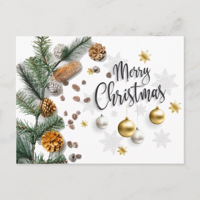 Cartão Postal Pinheiro de Natal Feliz (Frente)
