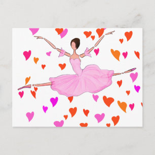 CARTÃO POSTAL PINK BALLERINA DANÇANDO E JUMPANDO