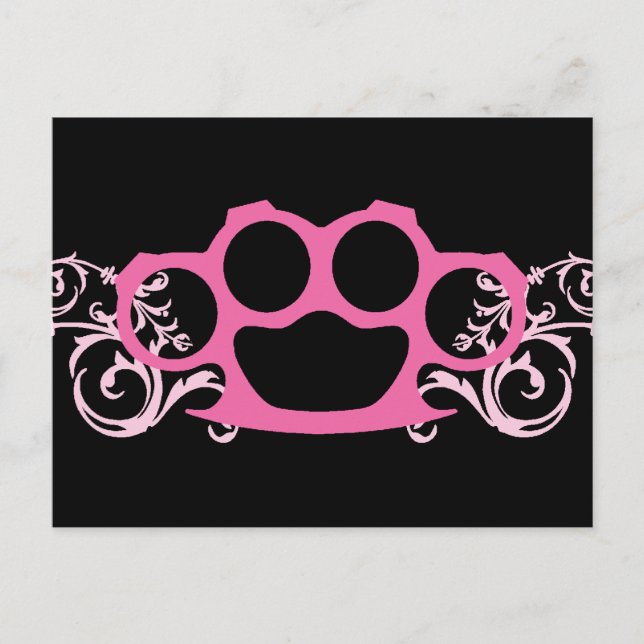 Cartão Postal Pink Brass Knuckles (Frente)