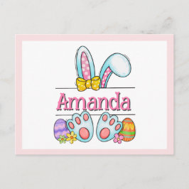 Cartão Postal Pink Bunny Easter Postcard