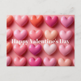 Cartão Postal Pink Candy Hearts Valentine`s Day Card 