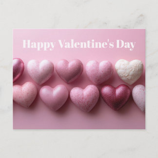 Cartão Postal Pink Candy Hearts Valentine`s Day Card 
