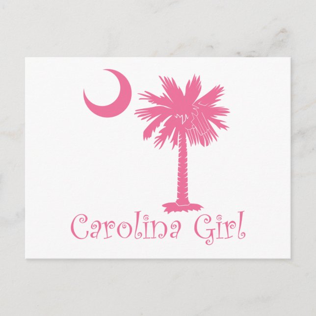 Cartão Postal Pink Carolina Girl Palmetto (Frente)