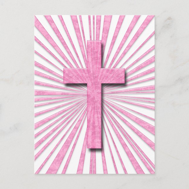 CARTÃO POSTAL PINK DECORATIVE CROSS (Frente)