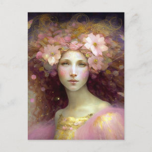 Cartão Postal Pink Fairy Fantasy Art
