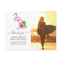 Pink Flamingo Beach Graduação Obrigado