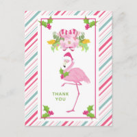 Pink Flamingo Tropical Natal Obrigado