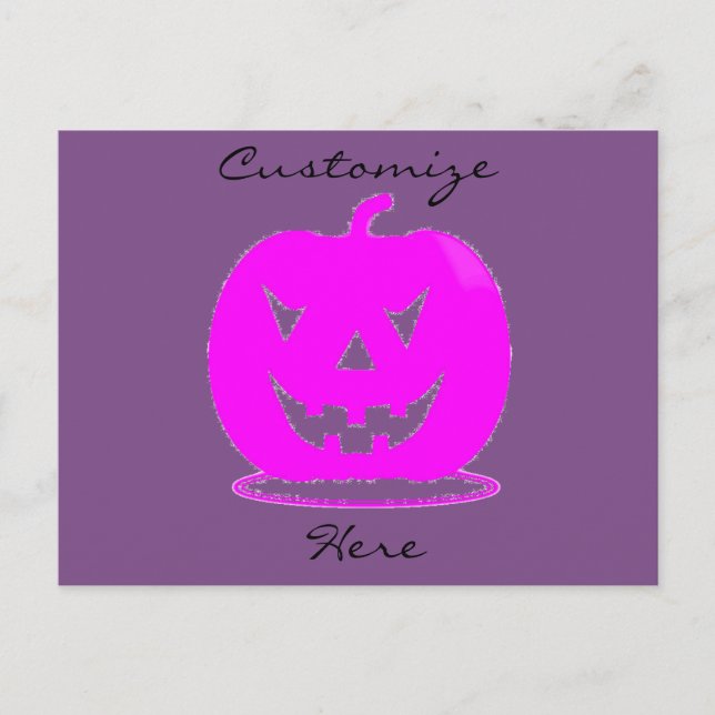 Cartão Postal Pink Jack o'lantern Halloween Thunder_Cove (Frente)