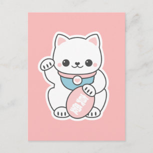 Cartão Postal Pink Maneki Neko