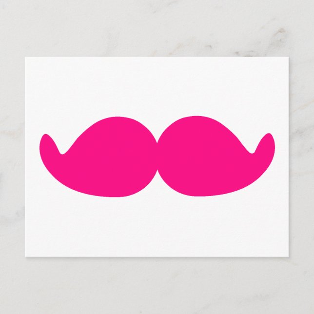 Cartão Postal Pink Mustache Rosa Pink Mustache Enche Bigode Rosa (Frente)