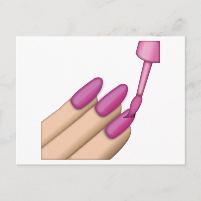 Cartão Postal Pink Nail Polonês - Emoji (Frente)