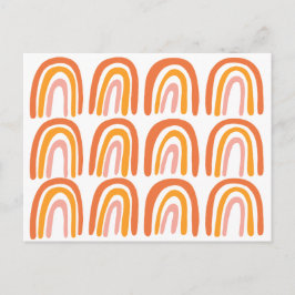 Cartão Postal Pink Orange Sweet Rainbow Patterno