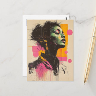 Cartão Postal Pink Orange Woman