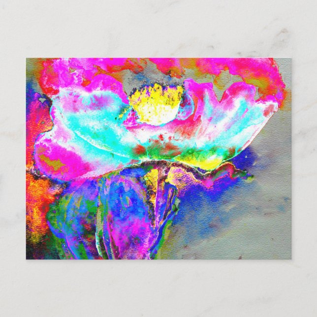 Cartão Postal Pink Poppy (Frente)
