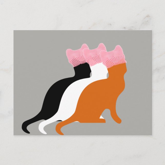 Cartão Postal Pink Pussy Cat Women's Rights Tote Postcard (Frente)