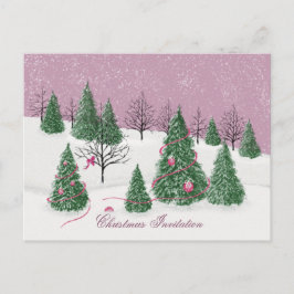 Cartão Postal Pink Rose Enchanted Forest Holiday Letter Card