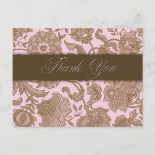 Cartão Postal Pink Tapestry - Thank You
