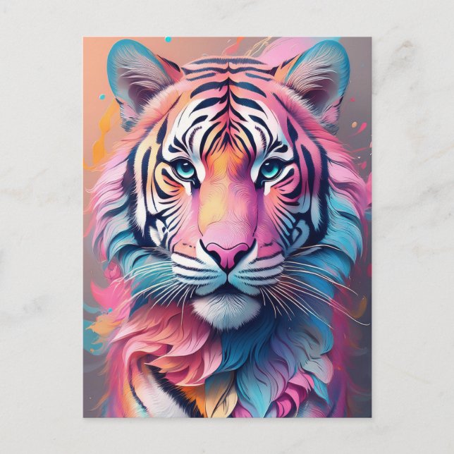 Cartão Postal Pink Tiger de Bela Fierce (Frente)