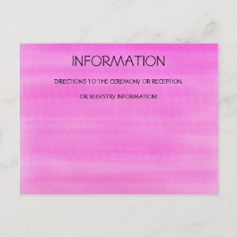CARTÃO POSTAL PINK WATERCOLOR INFORMATION CARD