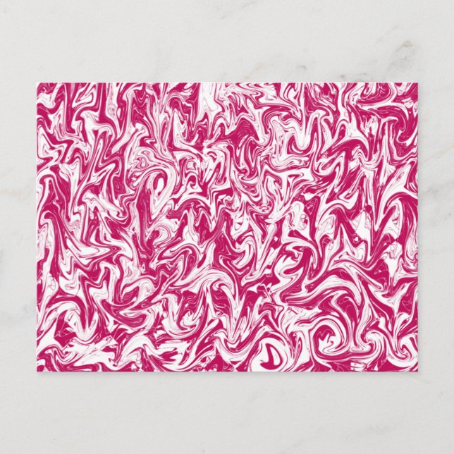 Cartão Postal Pink & White Swirl (Frente)