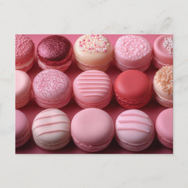 Cartão Postal Pinke süße Macarones Valentinstag (Frente)