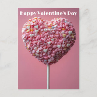 Cartão Postal Pinker Herz Cake Pop Valentinstag