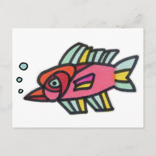 Cartão Postal Pinknote de Peixe Blub