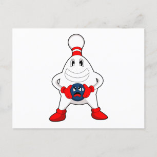 Cartão Postal Pino de boliche Bola de boliche