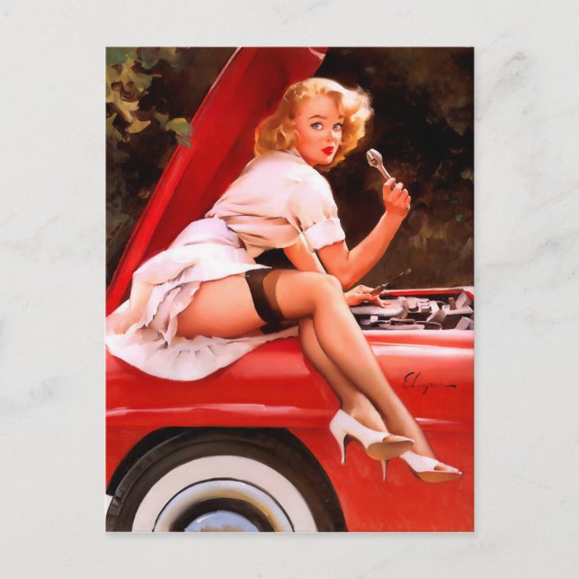 Cartão Postal Pino mecânico para cima (Frente)