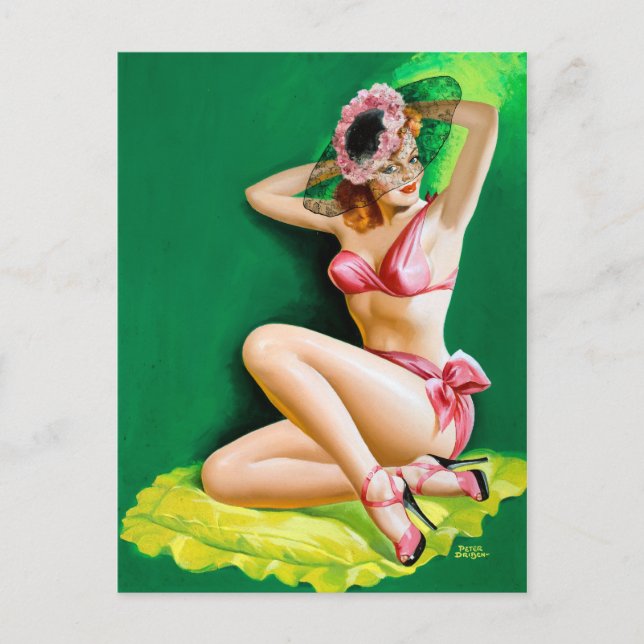 Cartão Postal Pino Rosa Bikini (Frente)